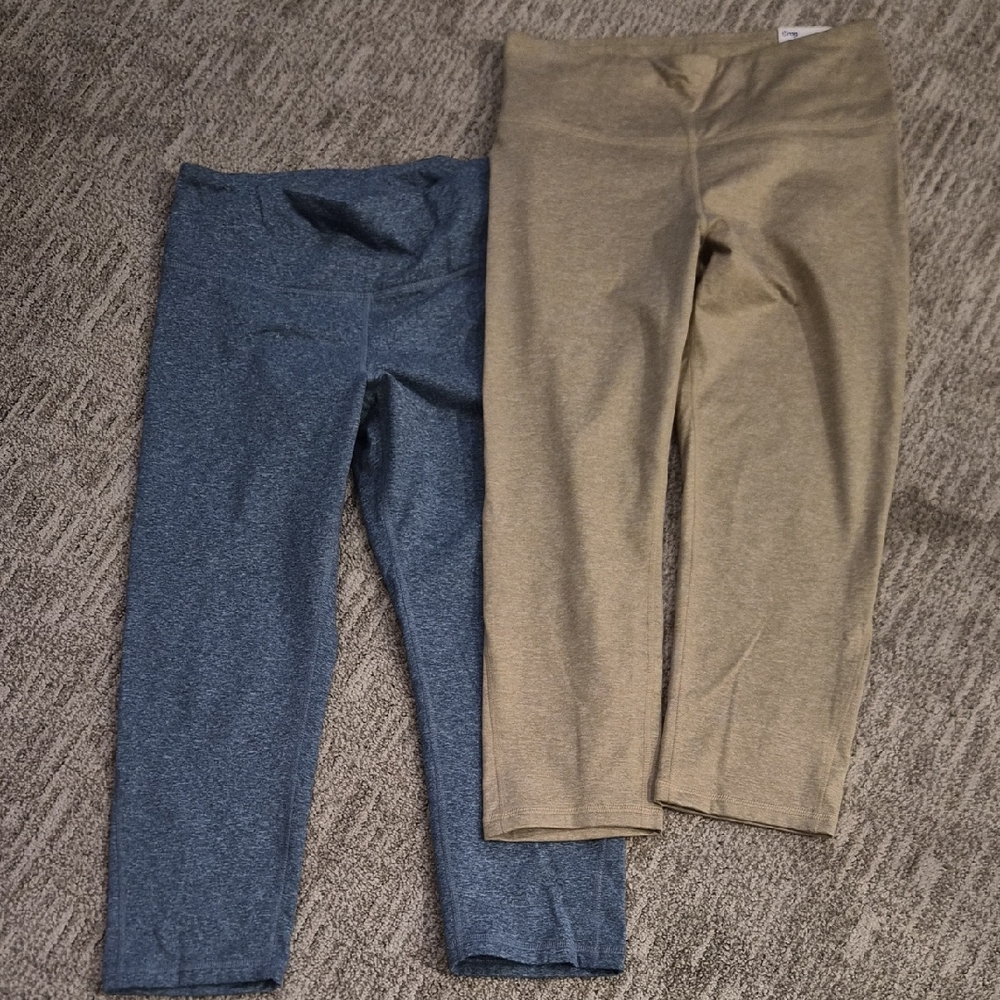 Old Navy Cropped Leggings in Blue and Tan